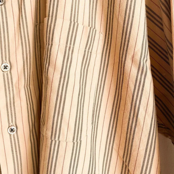 Vintage Burberry London Classic Stripe Print Made in USA Long Sleeve Shirt XXL - Picture 2 of 8